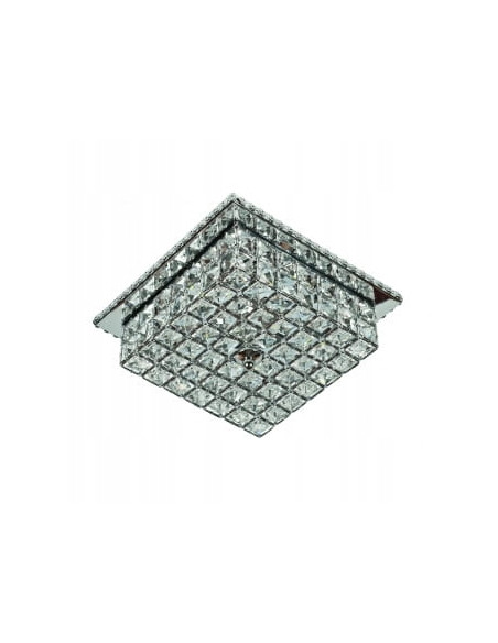 Kwadratowy plafon kryształowy Venti – eleganckie oświetlenie LED do salonu, sypialni i korytarzy w stylu klasycznym