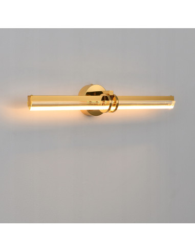 Elegancki kinkiet ścienny LOVELY w złocie z kryształowym szkłem - lampa LED do stylowych wnętrz