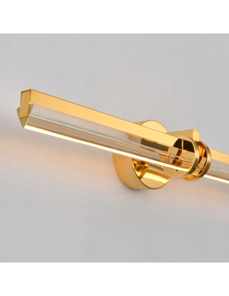 Elegancki kinkiet ścienny LOVELY w złocie z kryształowym szkłem - lampa LED do stylowych wnętrz