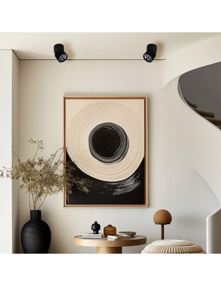 Plafon LED Brema z regulacją światła, nowoczesny design, czarny, idealny do salonu, biura i kuchni, wysoka jakość.