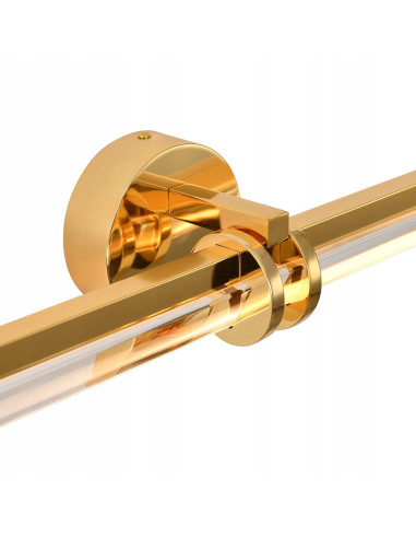 Elegancki kinkiet ścienny LOVELY w złocie z kryształowym szkłem - lampa LED do stylowych wnętrz