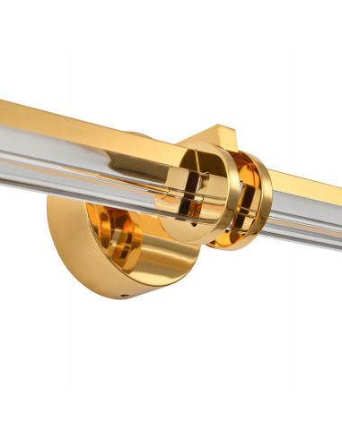 Elegancki kinkiet ścienny LOVELY w złocie z kryształowym szkłem - lampa LED do stylowych wnętrz