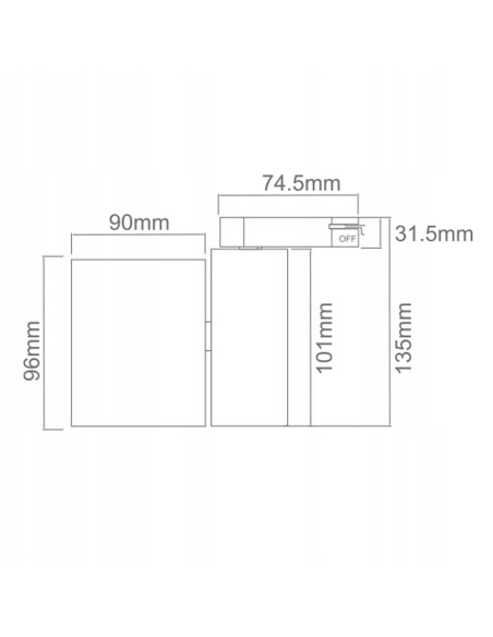 Reflektor sufitowy Rullo Bianco Mobile Track - nowoczesna lampa punktowa GU10 od Orlicki Design w eleganckim białym kolorze.