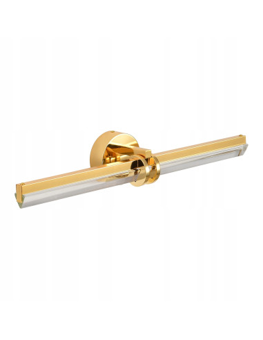 Elegancki kinkiet ścienny LOVELY w złocie z kryształowym szkłem - lampa LED do stylowych wnętrz