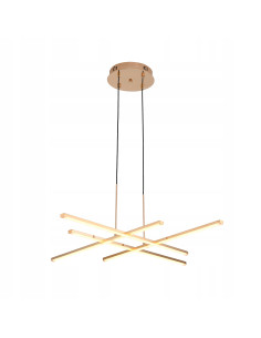 Elegancka lampa wisząca CRISS CROSS w szampańskim złocie - nowoczesny design LED do salonu i jadalni. 2