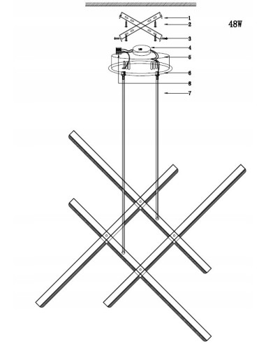 Elegancka lampa wisząca CRISS CROSS w szampańskim złocie - nowoczesny design LED do salonu i jadalni.