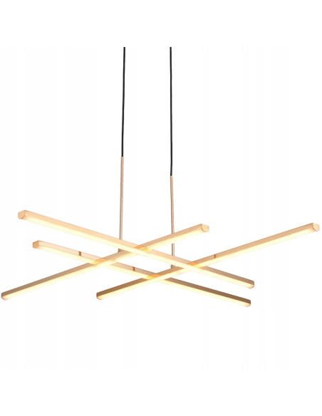 Elegancka lampa wisząca CRISS CROSS w szampańskim złocie - nowoczesny design LED do salonu i jadalni.