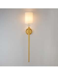 Luksusowy kinkiet DAMA z abażurem w kolorze złotym – elegancja i styl do każdego wnętrza, wysokość 92 cm, E14 2