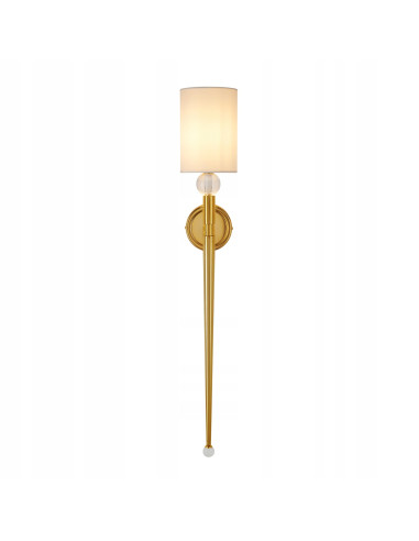 Luksusowy kinkiet DAMA z abażurem w kolorze złotym – elegancja i styl do każdego wnętrza, wysokość 92 cm, E14