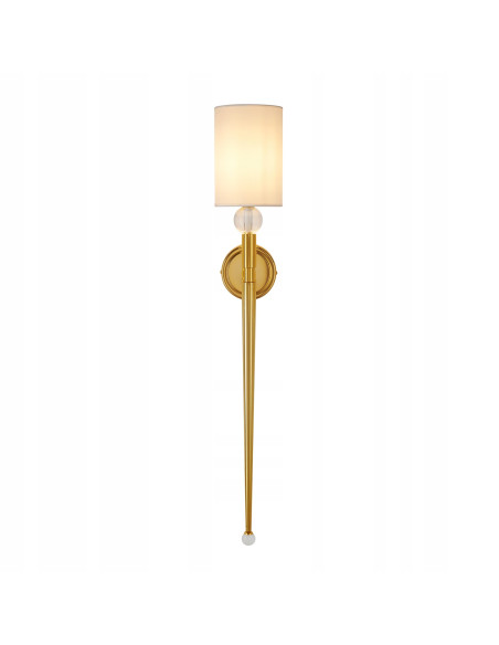Luksusowy kinkiet DAMA z abażurem w kolorze złotym – elegancja i styl do każdego wnętrza, wysokość 92 cm, E14
