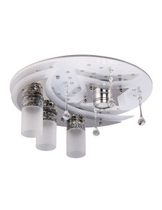 Plafon kosmiczny Venti P-S 0847/3+1 z pilotem, idealny do sypialni dziecka, biały metal z kryształami