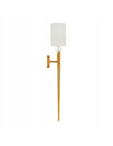 Luksusowy kinkiet DAMA z abażurem w kolorze złotym – elegancja i styl do każdego wnętrza, wysokość 92 cm, E14