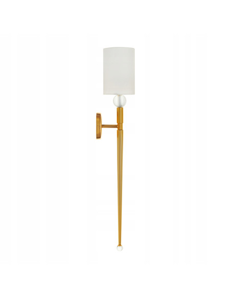 Luksusowy kinkiet DAMA z abażurem w kolorze złotym – elegancja i styl do każdego wnętrza, wysokość 92 cm, E14