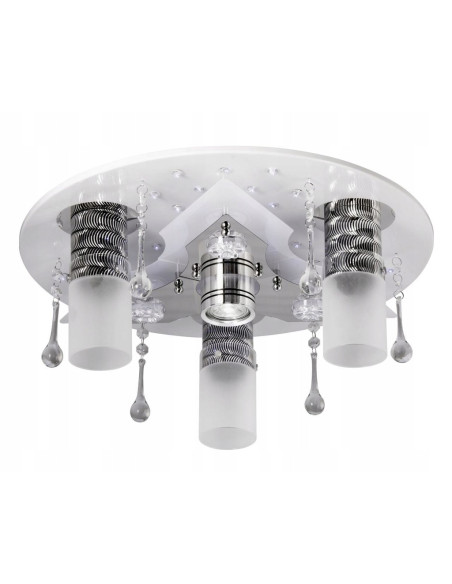 Plafon kosmiczny Venti P-S 0847/3+1 z pilotem, idealny do sypialni dziecka, biały metal z kryształami