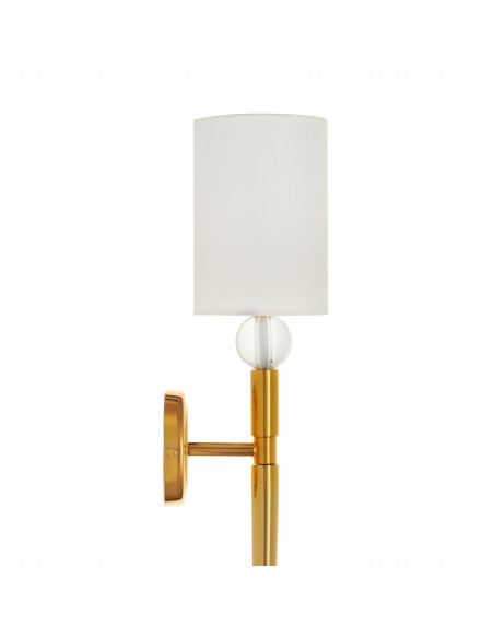 Luksusowy kinkiet DAMA z abażurem w kolorze złotym – elegancja i styl do każdego wnętrza, wysokość 92 cm, E14