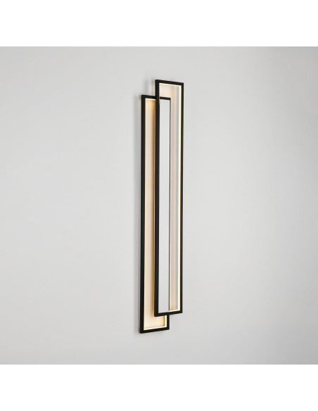 Kinkiet SYMMETRY LED 160 cm - nowoczesne oświetlenie w czarnej ramie do sypialni i salonu, 3900 lm, zintegrowane źródło światła.