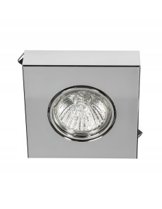 Kwadratowa lampa wpuszczana Arni w srebrnym połysku z oświetleniem LED, 1 punkt światła, elegancki design do jadalni