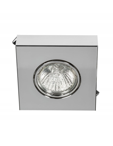 Kwadratowa lampa wpuszczana Arni w srebrnym połysku z oświetleniem LED, 1 punkt światła, elegancki design do jadalni