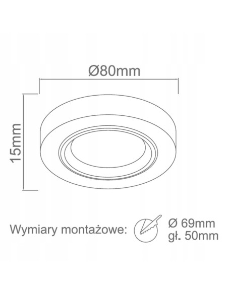 Lampa sufitowa Acido Mobile LED GU10, elegancka okrągła oprawa w srebrnym połysku do nowoczesnych wnętrz