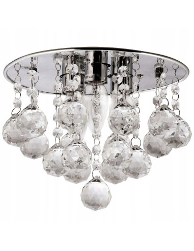 Plafoniera Kryształowa Venti P-E 1437/3-25, Okrągła Lampa Sufitowa Glamour, Eleganckie Oświetlenie 25 cm