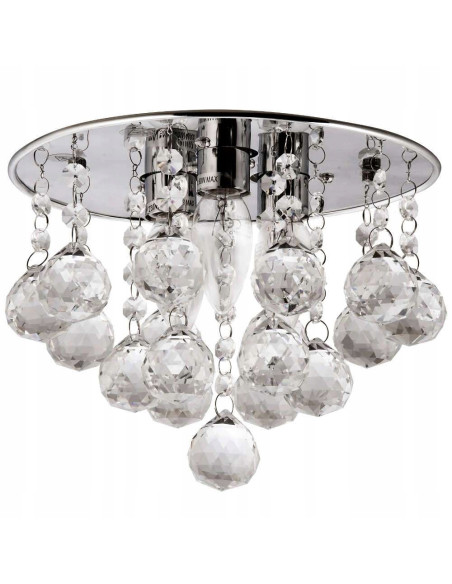 Plafoniera Kryształowa Venti P-E 1437/3-25, Okrągła Lampa Sufitowa Glamour, Eleganckie Oświetlenie 25 cm