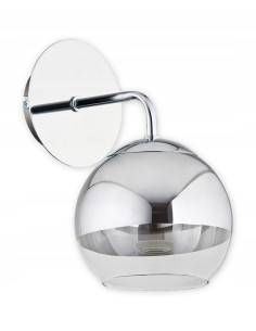 Kinkiet LEMIR Colours – Elegancka srebrzysta lampa ścienna z otworem do sypialni i salonu