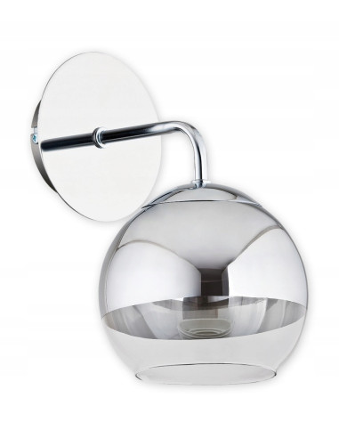 Kinkiet LEMIR Colours – Elegancka srebrzysta lampa ścienna z otworem do sypialni i salonu