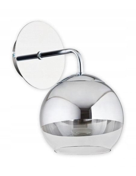 Kinkiet LEMIR Colours – Elegancka srebrzysta lampa ścienna z otworem do sypialni i salonu