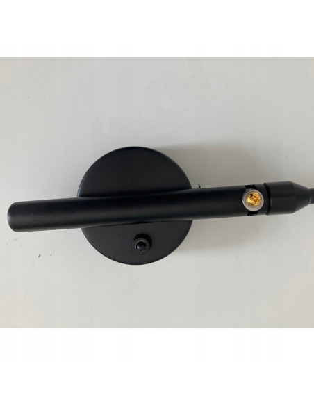 Kinkiet CRANE-2W S - Nowoczesna Lampa Ścienna z Regulacją, Industrialny Design w Czerni i Mosiądzu, Do Sypialni i Salonu