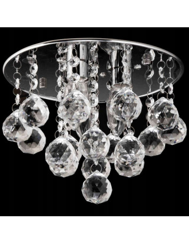 Plafoniera Kryształowa Venti P-E 1437/3-25, Okrągła Lampa Sufitowa Glamour, Eleganckie Oświetlenie 25 cm