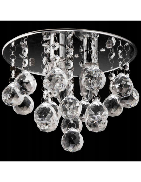 Plafoniera Kryształowa Venti P-E 1437/3-25, Okrągła Lampa Sufitowa Glamour, Eleganckie Oświetlenie 25 cm