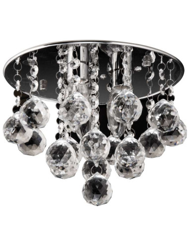 Plafoniera Kryształowa Venti P-E 1437/3-25, Okrągła Lampa Sufitowa Glamour, Eleganckie Oświetlenie 25 cm