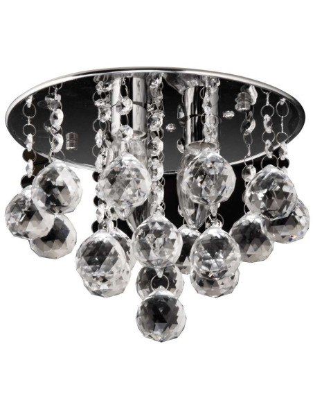 Plafoniera Kryształowa Venti P-E 1437/3-25, Okrągła Lampa Sufitowa Glamour, Eleganckie Oświetlenie 25 cm