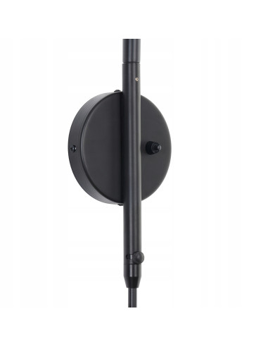 Kinkiet CRANE-2W S - Nowoczesna Lampa Ścienna z Regulacją, Industrialny Design w Czerni i Mosiądzu, Do Sypialni i Salonu