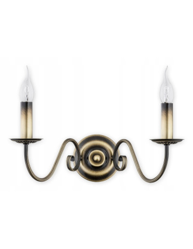 Lampka nocna ASTI w cieniowanym złocie - elegancki świecznik do sypialni i holu od marki LEMIR.