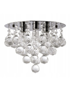 Elegancki plafon Venti P-E 1437/3-30 z kryształami, okrągły, 3 źródła światła, srebrny, nowoczesny design