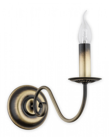 Kinkiet ASTI w patynowanym złocie - elegancka lampa ścienna do nowoczesnych wnętrz, idealna do przedpokoju i sypialni.