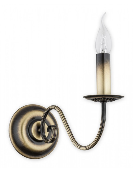 Kinkiet ASTI w patynowanym złocie - elegancka lampa ścienna do nowoczesnych wnętrz, idealna do przedpokoju i sypialni.