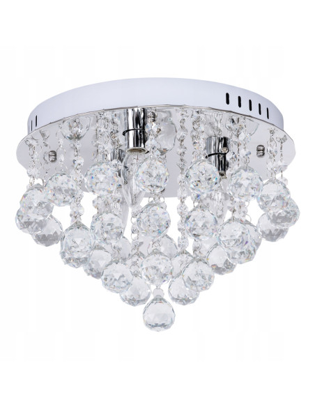 Elegancki kryształowy plafon Venti P-E 1437/4-40, lampa sufitowa w kształcie tortu do luksusowych wnętrz