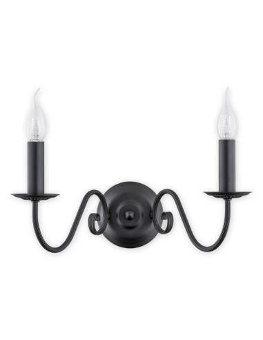 Kinkiet ASTI LEMIR z efektownymi płomykami ognia - nowoczesna lampa ścienna w czarnym metalu do eleganckich wnętrz