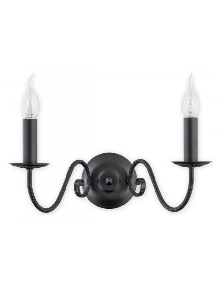 Kinkiet ASTI LEMIR z efektownymi płomykami ognia - nowoczesna lampa ścienna w czarnym metalu do eleganckich wnętrz