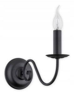 Elegancki kinkiet świeczka ASTI w czerni – nowoczesna lampka do czytania i dekoracji wnętrz, stylowa i funkcjonalna.