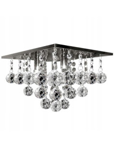 Elegancki plafon Venti P-E 1438/4-30X30 z kryształami, nowoczesne oświetlenie do salonu i sypialni.