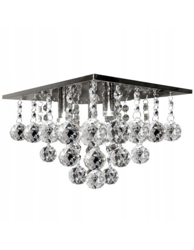 Elegancki plafon Venti P-E 1438/4-30X30 z kryształami, nowoczesne oświetlenie do salonu i sypialni.