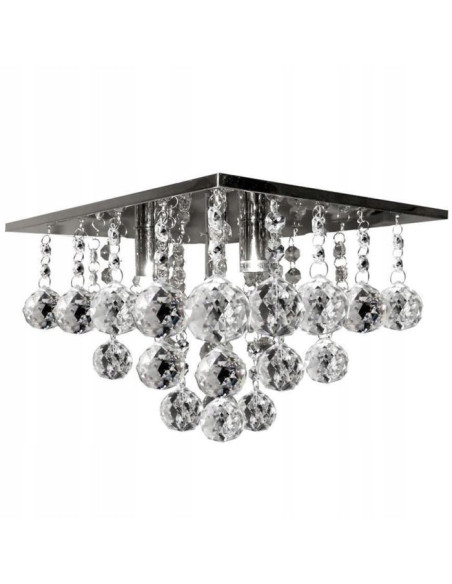 Elegancki plafon Venti P-E 1438/4-30X30 z kryształami, nowoczesne oświetlenie do salonu i sypialni.