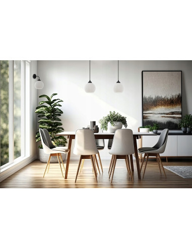 Kinkiet minimalistyczny RIFFLE z szklaną kulą, biało-czarny - eleganckie oświetlenie do nowoczesnych wnętrz