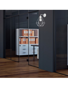 Kinkiet BASKET MiLAGRO w białym z drucianym kloszem – nowoczesne oświetlenie do sypialni i salonu 2