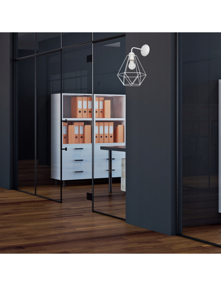 Kinkiet BASKET MiLAGRO w białym z drucianym kloszem – nowoczesne oświetlenie do sypialni i salonu