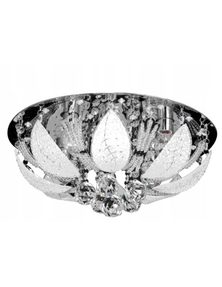 Plafon sufitowy Venti P-Y 0236/4 w srebrzystym kolorze z kryształowymi detalami do nowoczesnych wnętrz
