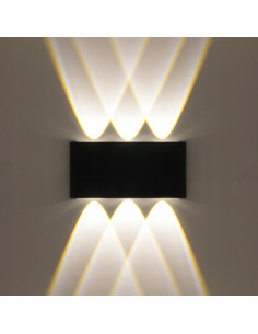 Nowoczesny kinkiet LED IP54, czarny, 6W, 4000K - eleganckie oświetlenie ogrodowe z efektem górnego i dolnego światła